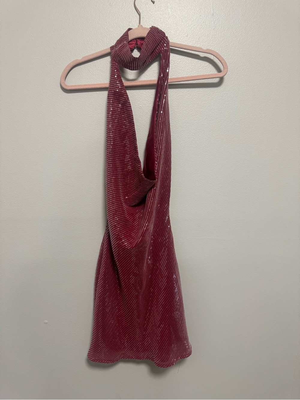 Pepper mayo Nora Sequin Cowl Neck Mini Dress - Red NWT - Picture 5 of 10